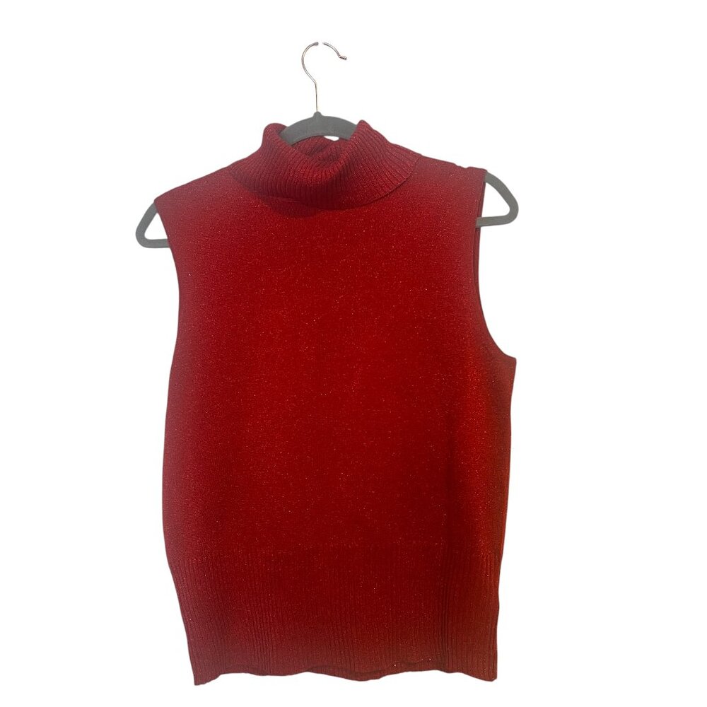Nygard Collection Red Sleeveless Turtleneck Size M
